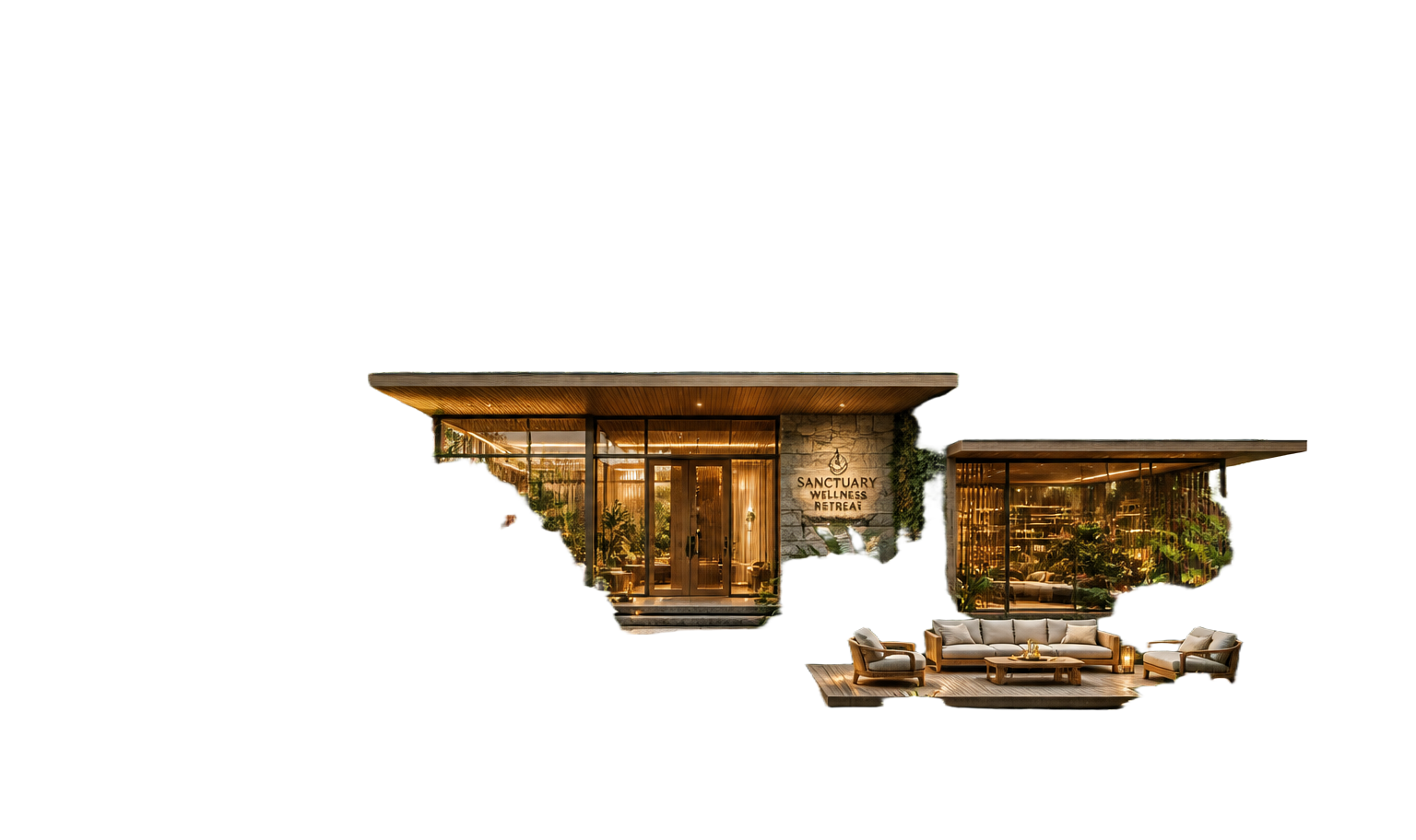 The Reset — a lush tropical wellness retreat pavilion